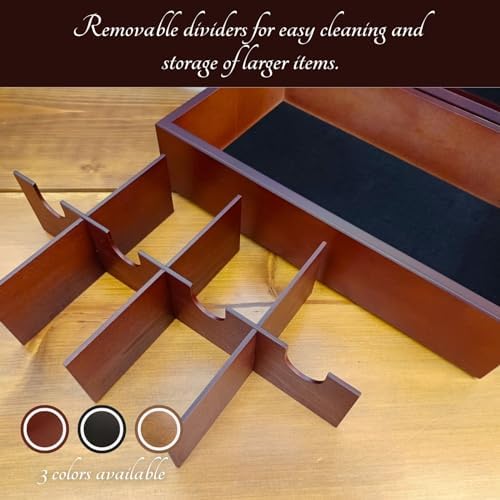 BJOYFUL&LOVED Wooden Tea Box, 8-Compartment Tea Organizer, Cherry Color