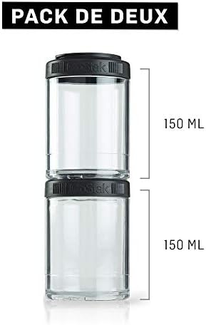 BlenderBottle GoStak Tritan Twist n' Lock Storage Jars 2 Pack Black - Image 2