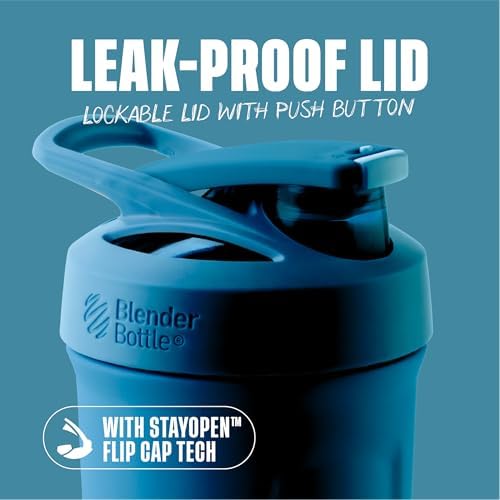 BlenderBottle Sport Flip Stainless Steel Shaker Bottle 24 oz Ocean Blue - Image 2