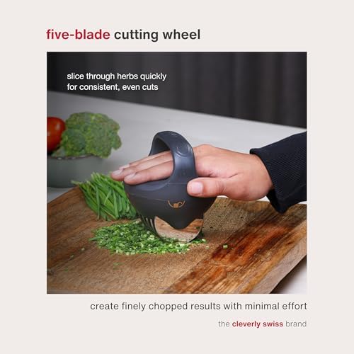 Fast Cut Herb Stripper and Chopper Tool | Multi-Hole Herb Stripper | Stainless Steel Blade | Ergonomic Handle | Fresh Herb Prep Kitchen Gadget