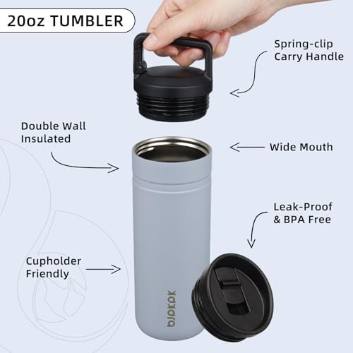 BJPKPK 20 oz Insulated Travel Water Bottle, Coffee Tumbler Stainless Steel - Image 3