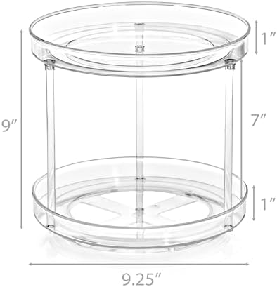 Lazy Susan Organizer, Clear Turntable Organizer (2 Tiered)