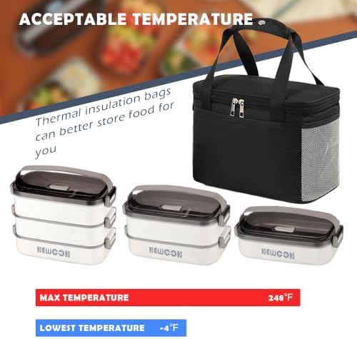 Bento Box Adult Lunch Box (74 Oz Large Capacity), Reusable, Leak-Proof, Including Lunch Bag, Fork And Spoon, 3 Dividers, Suitable For Work, Picnic, Dishwasher And Microwave Safe.(White)