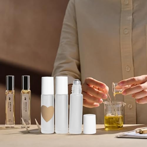 10ml Glass Essential Oil Roller Bottle, 24PCS Clear Frosted Essential Oil Roller Bottles with Stainless Steel Rollers - Refillable, Leak-Proof Design, Suitable for Travel and DIY Skincare Products. - Image 5