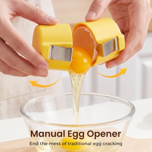 Egg Shell Opener, Egg Shell Cutter, 2027 Upgraded Handheld Egg Opener for Hard Boiled Eggs, Egg Cracker Tool for Raw Egg, Stainless Steel Eggshell Breaker Eggs Shell Cutter (Orange, 1pcs) - Image 3