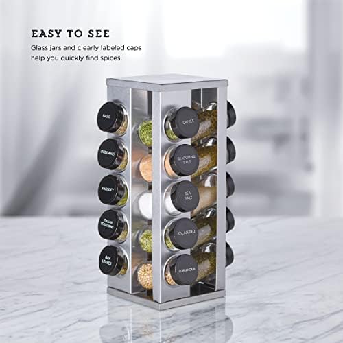 Heritage 20-Jar Revolving Spice Rack Stainless Steel