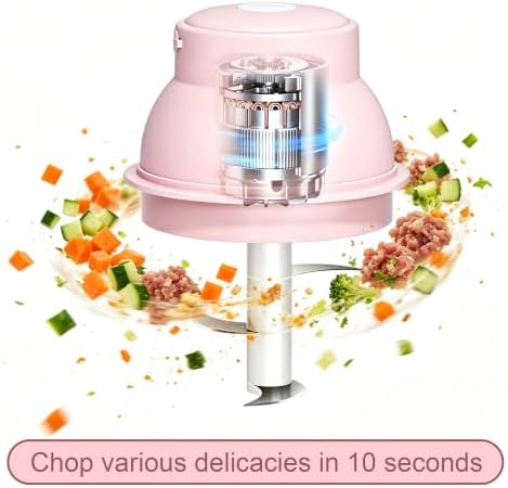 Electric Wireless Garlic Chopper, 350ml, Pink