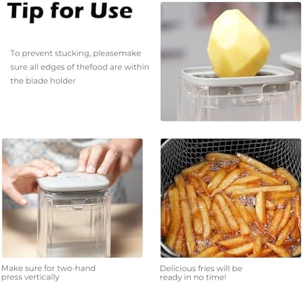 French Fry Cutter with 1 Blade Stainless Steel Manual Potato Chopper Gray - Image 5