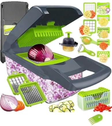 Vegetable Chopper Dicer Slicer, Multifunctional with Container - Image 2