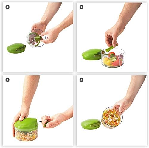 Kuhn Rikon Pull Chop, Vegetable Chopper with Stainless Steel Blades, Food Chopper with Non-Slip Base, Easy to Use Fruit Cutter and Onion Chopper, Essential Kitchen Accessories 650ml - Image 3