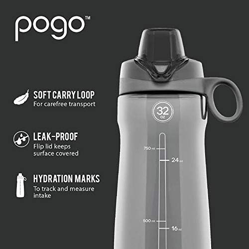 Pogo BPA-Free Plastic Water Bottle with Chug Lid, Fuchsia, 32 oz. - Image 6