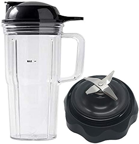 Replacement Combo Easy Twist Extractor Blade with personal 24oz handle cup and to go lid for Nutribullet Select 1200&blender Combo ZNBF30400Z/ZNBF30500Z/NBF50400 (3, 1x24oz cup with handle) by JOYSTAR