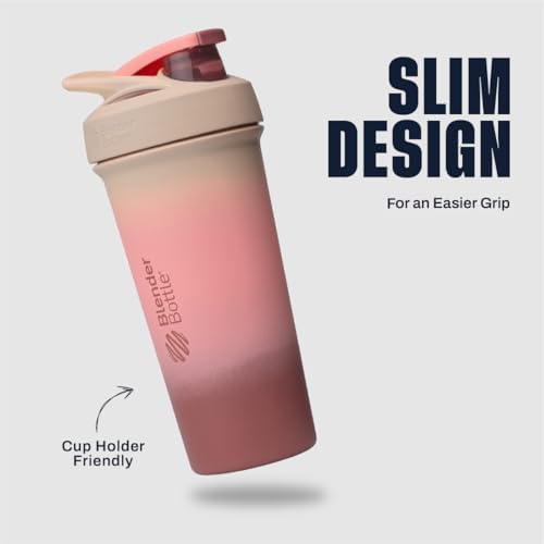 BlenderBottle Sport Sleek Stainless Steel Shaker Bottle 25 oz Pink - Image 4