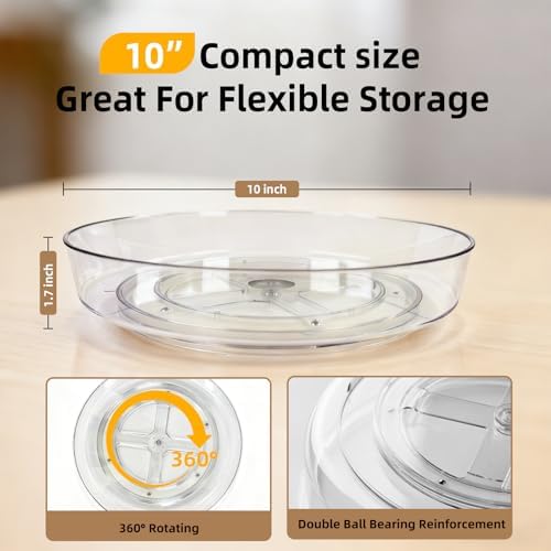 4 Pack Lazy Susan 10 inch Turntable for Spice Organization