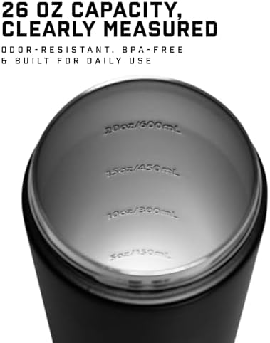 Gymreapers Stainless Steel Protein Shaker Bottle - Double Wall Insulated, Leak Proof, BPA-Free Metal Vacuum Blender Cup For Gym, Sports, Pre & Post-Workout Cold Hydration - 26 OZ (Black) - Image 4