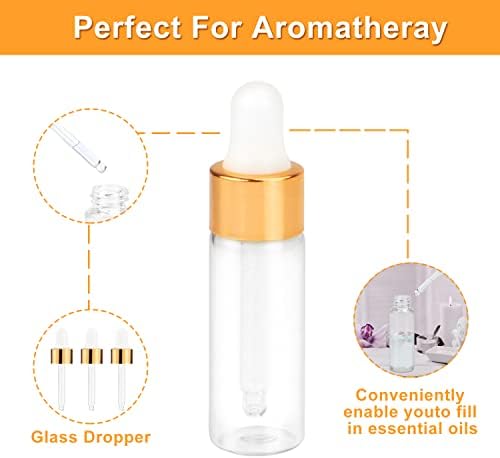 Pack of 35,5ml Clear Glass Dropper Bottle,Empty Glass Sample Vials with Glass Eye Dropper for DIY Aromatherapy Essential Oils Travel Perfume Container Liquid Sample Blends -Free dropper included - Image 4