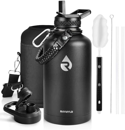 Insulated Water Bottle 64 oz, Triple Wall Vacuum Stainless Steel