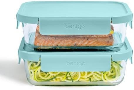 Glass Leak-Proof Food Storage Set, 4 Piece, Airtight Lids, BPA-Free