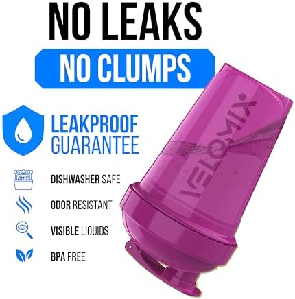 VELOMIX 6 Pack 20oz Shaker Cups for Protein Shakes, Rose Garden - Image 3