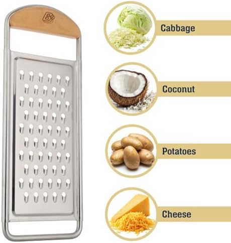 Kings County Tools Cheese Grater Handheld, Flat Food Grater, 12” x 4.5” - Image 2