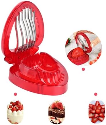 2Pcs Strawberry Slicers, Stainless Steel Blades, Multi-Purpose Fruit Cutter for Eggs, Tomatoes, Uniform Slices Kitchen Tool 3.7x3x1.2 in - Image 4