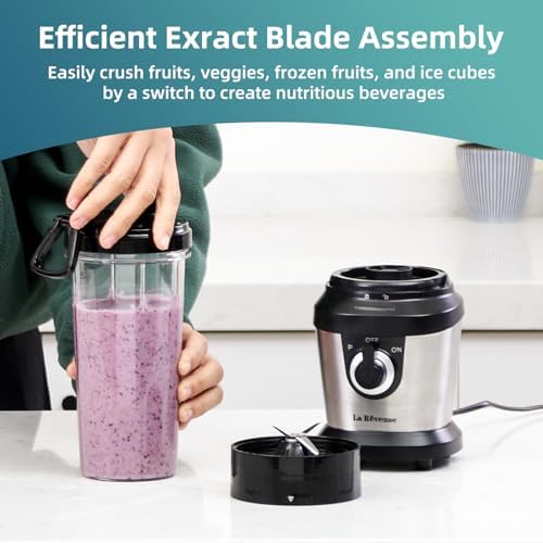 Smoothie Blender with 2 x 24oz To-Go Cups, 400W, Stainless Steel
