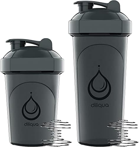 10 PACK- Shaker Bottles with Wire Whisks for Protein Mixes | Leakproof Blender Shaker Bottle Pack | BPA-Free & Dishwasher Safe | 5 Large 28 oz & 5 Small 20 oz Shaker Bottle | Cups for Shakes
