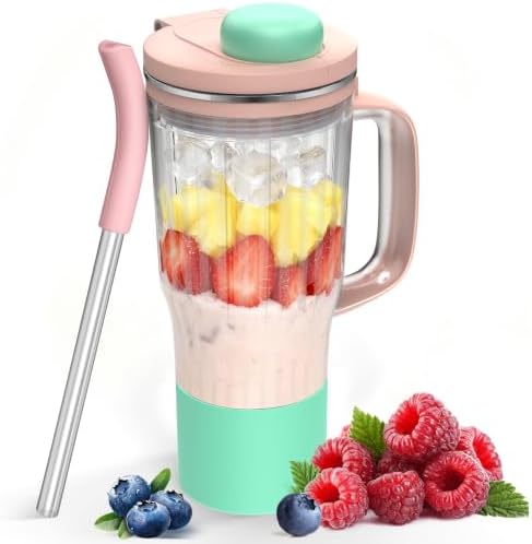 26oz Travel Tumbler Replacement for Ninja BlendBOSS Blender (Pink) by Unknown