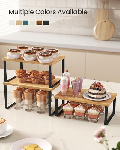 Cabinet Organizer Shelf, Set of 3 Spice Rack, Kitchen Storage