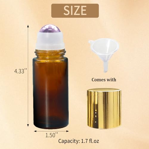 1.7oz Refillable Amethyst Roller Bottles for Oils - Image 5