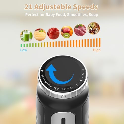 Toogel 4-in-1 Cordless Immersion Blender, 21-Speed, 3-Angle Adjust, Black - Image 5