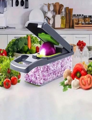 Vegetable Chopper Dicer Slicer, Multifunctional with Container by Unknown