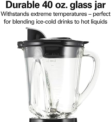 Blender and Food Processor Combo for Shakes & Smoothies, With 3 Cup Electric Food Chopper Attachment, 40 oz Glass Jar, Blender Travel Cup, 700 Watts Peak Power, Gray & Black (58163)