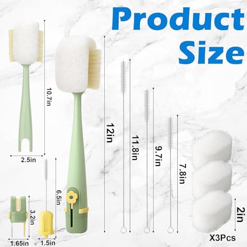 Palksky 5 in 1 Water Bottle Cleaning Brush Set, Multifunctiona Brush and Straw Cleaner for Owala/Stanley/Hydro/Yeti/Simple Modern Cup Accessories - Image 2