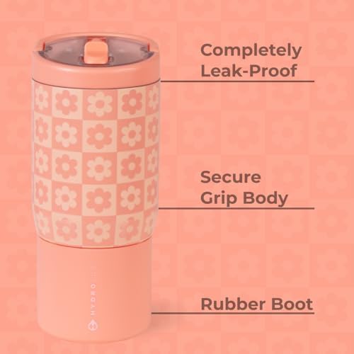 Sport 14 oz For Kids 4+ Water Bottle with Straw, Daisy Checkers