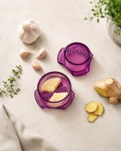NexTrend Garlic Twister 4th Gen, purple manual garlic mincer for ginger, herbs and nuts - Image 4