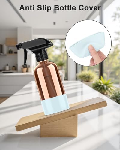 Bontip Amber Glass Spray Bottle, 8 oz with Blue Silicone Sleeve, 1 Pack - Image 5