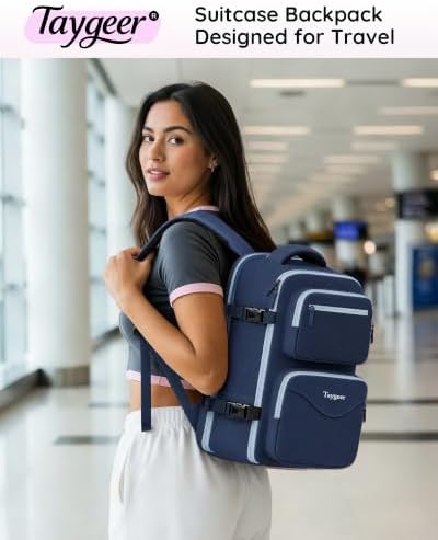 Taygeer TSA Approved Carry on Backpack, Personal Item Travel Bag, Ink Blue - Image 2