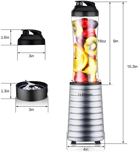 Personal Size Blender for Protein Shakes and Smoothies, Silver