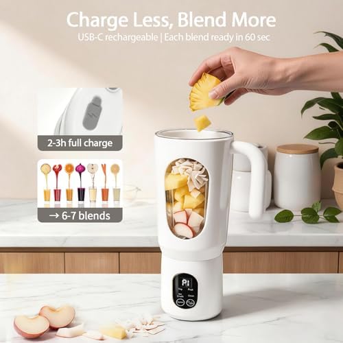 Portable Blender for Smoothies, 580ML USB-C Rechargeable Personal Blender - Image 4