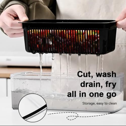 Upgraded 2026 Vegetable Chopper with Container – Multi Veggie Chopper & Food Chopper, Manual Hand Onion Chopper, Salad Maker for Fruits & Vegetables – Easy Clean Kitchen Gadget - Image 7