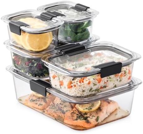 Brilliance Food Storage Containers, Set of 5 (10 Pieces), BPA-Free, Leak-Proof, Clear