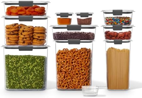 Brilliance Pantry 10 Piece Set, Clear and Airtight Food and Pantry Storage Containers