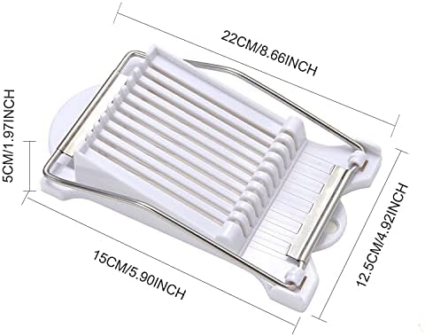 Slicer,Multipurpose Luncheon Meat Slicer,Stainless Steel Wire Egg Slicer,Cuts 10 Slices For fruit,Onions,Soft Food and Ham (White)