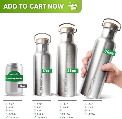 Vacuum Insulated Stainless Steel Water Bottle - 25 oz I Wide Mouth Metal Bottle for hot and cold drinks I BPA-Free I for Travel, School I Kids, Adults, Water Canteen, Sports, flask