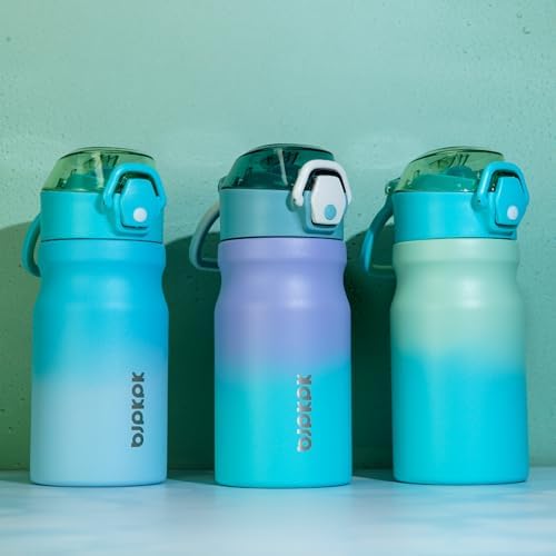 BJPKPK 14 oz Insulated Water Bottle, Straw, Handle, Stainless Steel Flask - Image 5