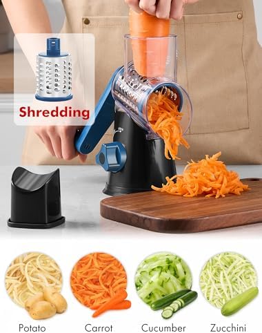 GDL Cheese Grater Hand Crank, Rotary Cheese shredder, Vegetable Slicer - Image 4