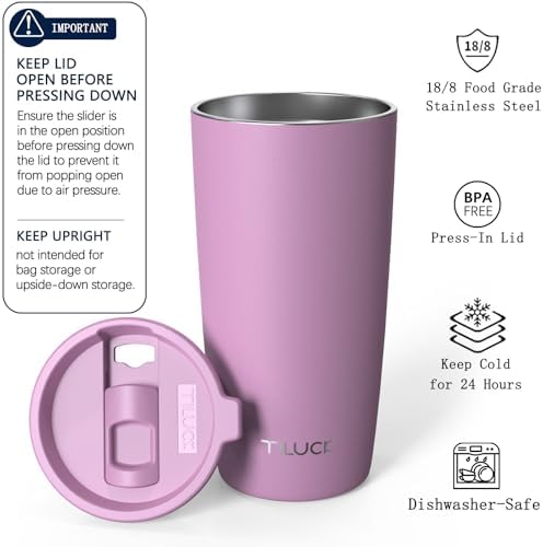 TILUCK 20 oz Insulated Coffee Tumbler with BPA-Free Lid - Image 2