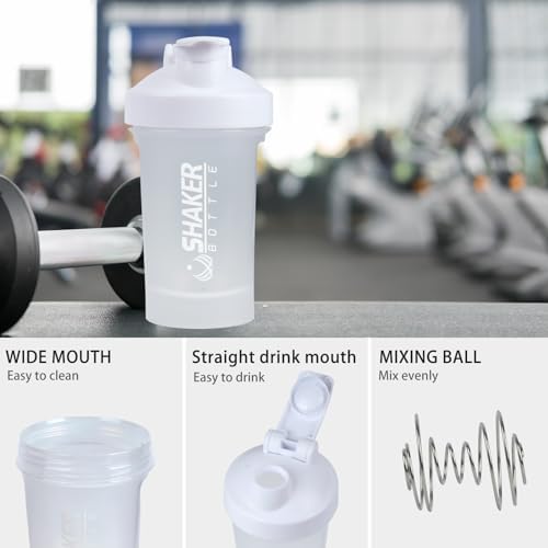 400ml Protein Shaker Bottle,Gym Small Shakes Cup with Mixing Ball - Image 3