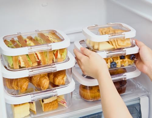 Duo Loc Meal Prep Container for Refrigerator, Leak Proof Stackable Kitchen Tupperware for Leftovers Food Storage Travel Lunch Container, Christmas Gift for Her (Fridge Organizer 12pk)